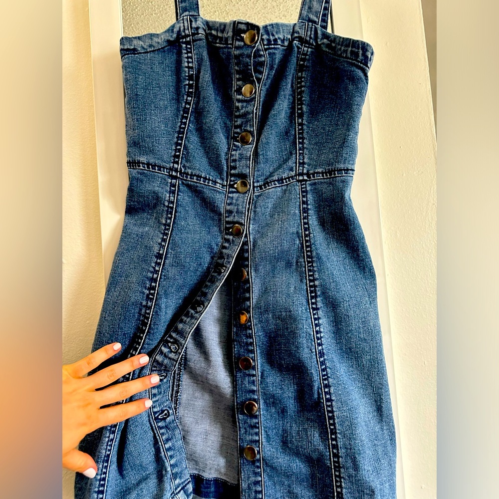 Aeropostale Button-Front Denim Dress Small